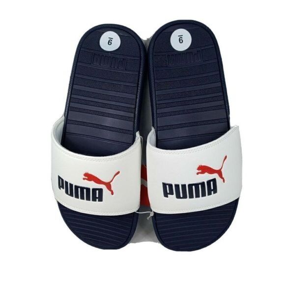 Puma Cool Cat Men\'s Slides Size‎ US 9 White-High Risk Red-Peacoat 371023 15 New main image 10